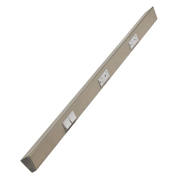 36" 20 amp 120 volt Satin Nickel 2 Single Pole Switch/Receptacle Combination Power Strip